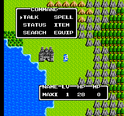 Dragon Warrior - Part II (USA) In game screenshot